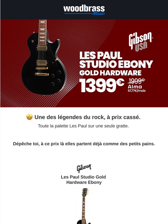 🔥 -600€ sur la Gibson Les Paul Studio Gold Top