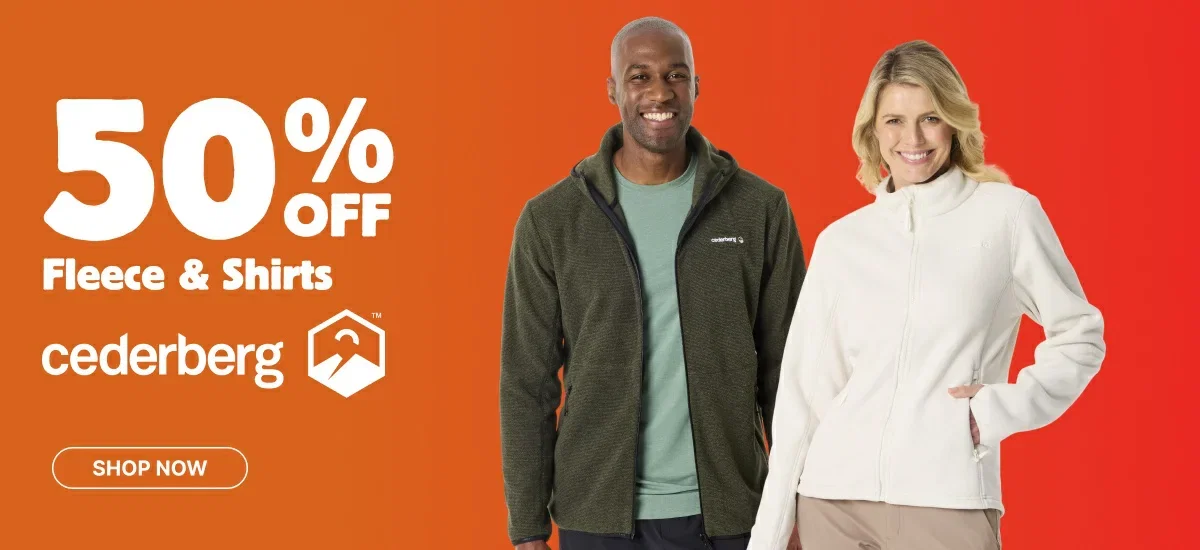 50% off Fleece & Shirts 