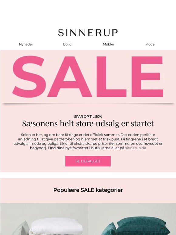 SUMMER SALE - spar op til 50%! ☀️ Forny dit hjem og garderoben