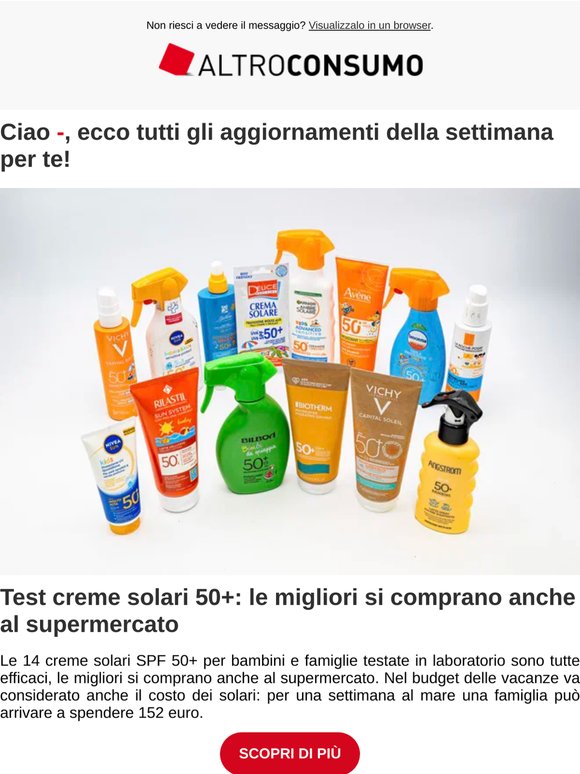 Creme solari 50+: le migliori al supermercato