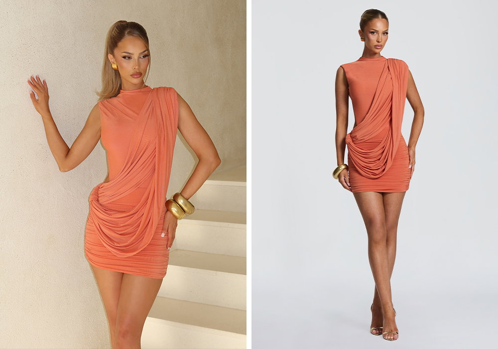 Mireya Mini Dress - Burnt Orange