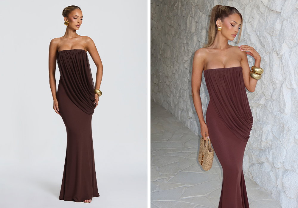 Vienna Maxi Dress - Plum Brown