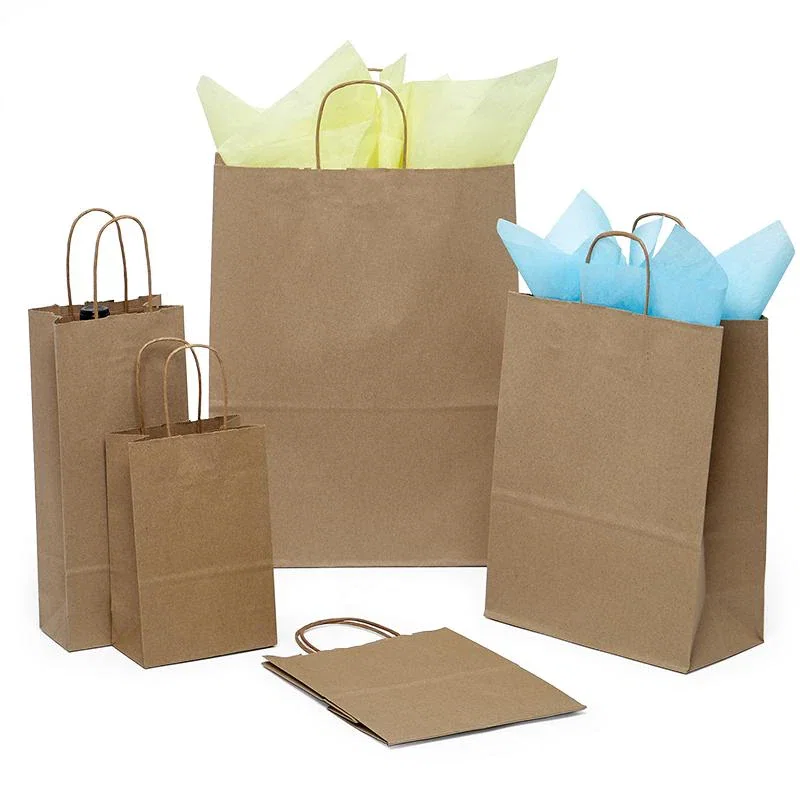 8 x 10 Kraft Handle Shopping Bags