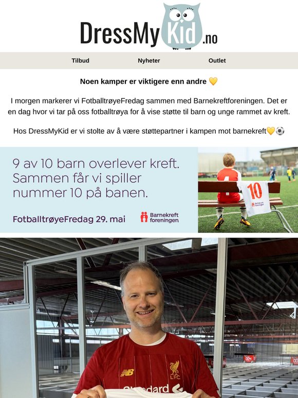 Blir du med på FotballtrøyeFredag i morgen? ⚽🎗️
