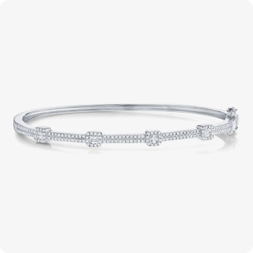 Shy Creation Diamond 1/2ctw. Bangle Bangle Bracelet in 14k White Gold
