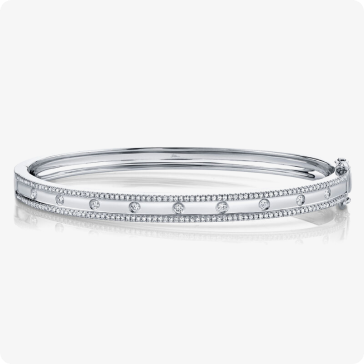 Shy Creation Diamond 1/2ctw. Bangle Bracelet in 14k White Gold