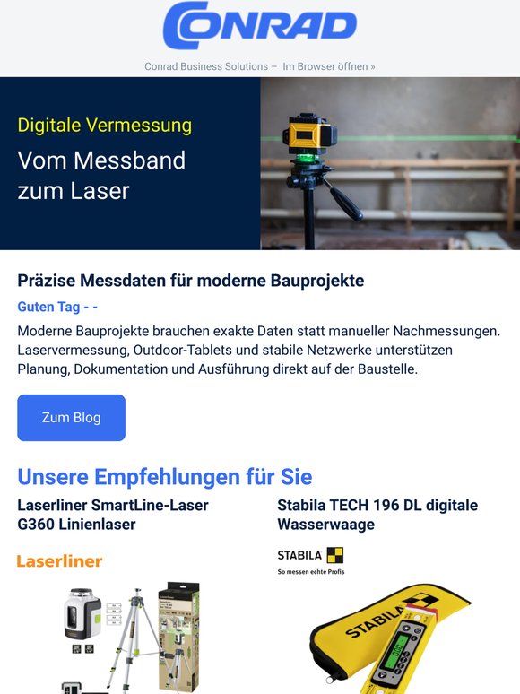 Laservermessung auf der Baustelle