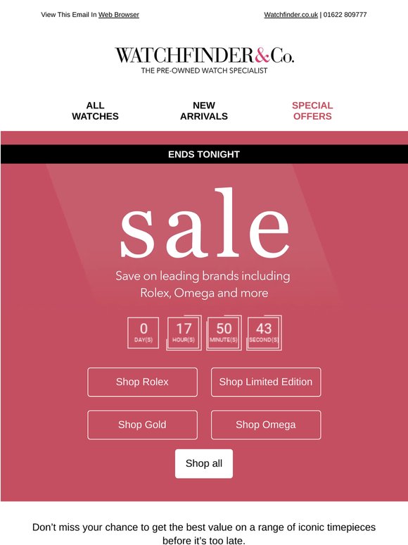 Our sale ends tonight
