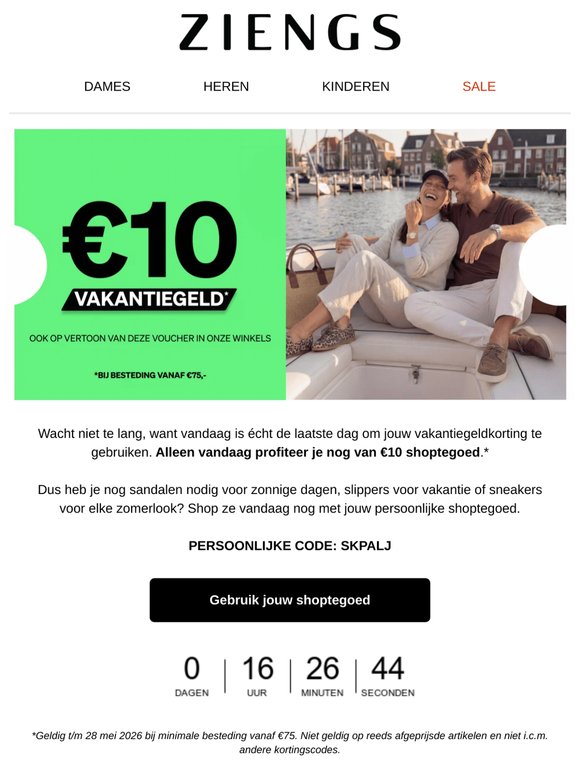Alléén vandaag nog €10 korting ☀️