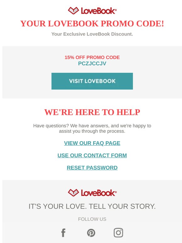 Your LoveBookOnline.com Promo Code