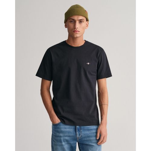 GANT Mens Regular Fit Short Sleeve Shield Logo T-Shirt NOS - 5 Black