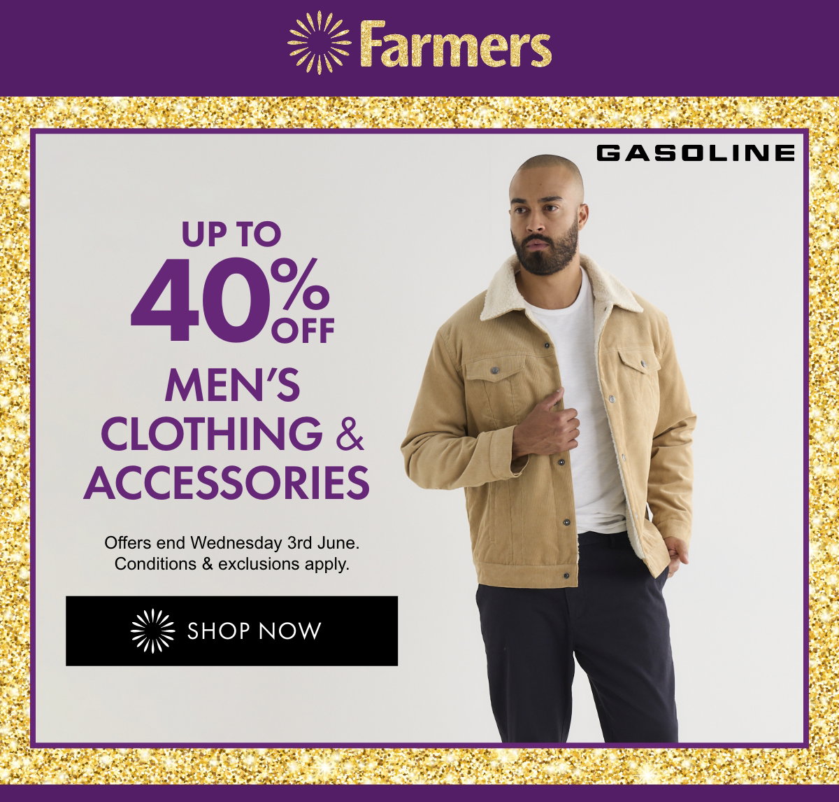 UP TO 40% OFF Men's Clothing & Accessories