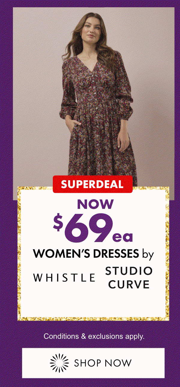 SUPERDEAL NOW $69ea Women's Dresses by Whistle & Studio Curve