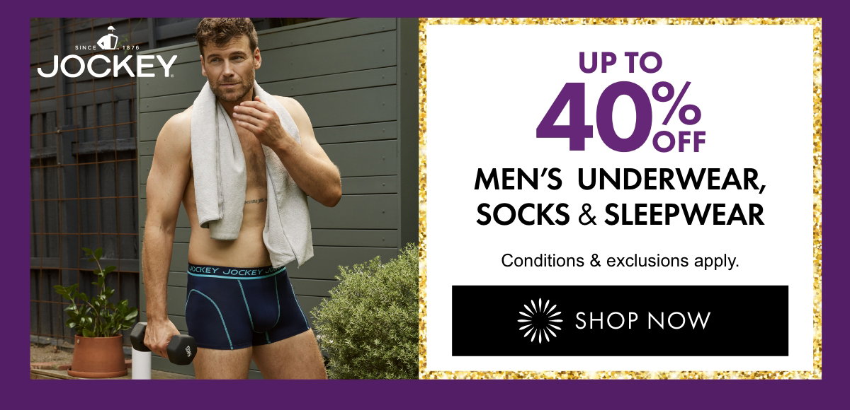 UP TO 40% OFF Men's Underwear, Socks & Sleepwear