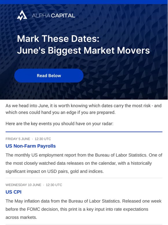 Mark these dates: June's biggest market movers