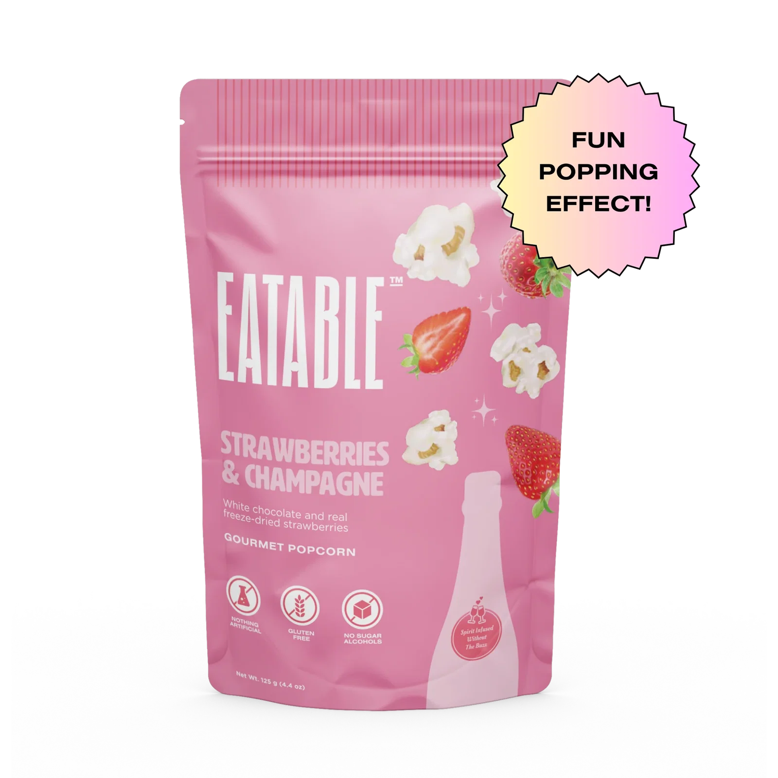 Image of Strawberries & Champagne (125g) - White Chocolate Kettle Corn