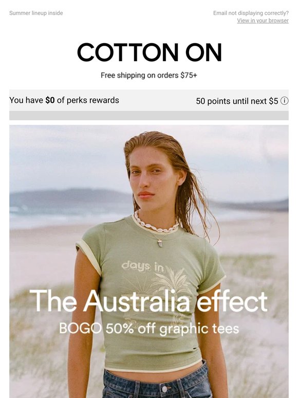 Denim shorts + BOGO 50% off vacay graphics