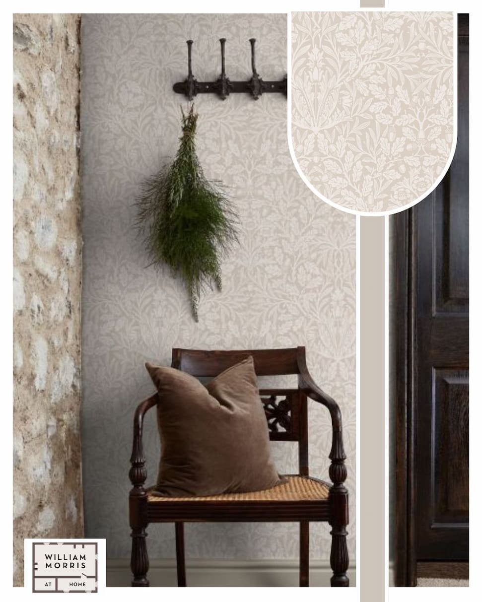 William Morris At Home Acorn Wallpaper Hessian 140491
