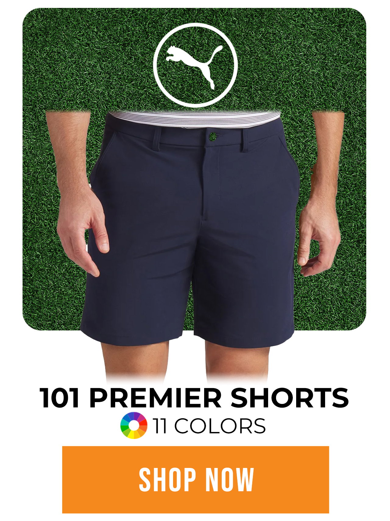 PUMA 101 Premier 8 Inch Golf Shorts