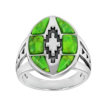 Green Composite Turquoise Sterling Silver Ring
