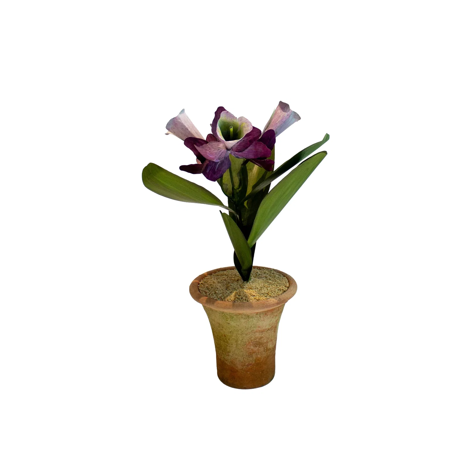 Image of Handmade Metal Trumpet Lilly Potted Flower