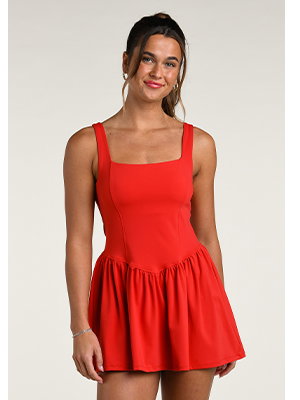 Court Coquette Tennis Dress - Ruby