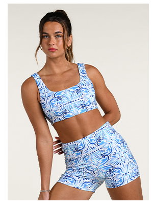 Blue Tile Sports Bra