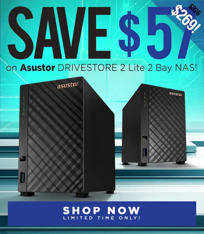 SAVE Asustor DRIVESTORE 2 Lite 2 Bay NAS