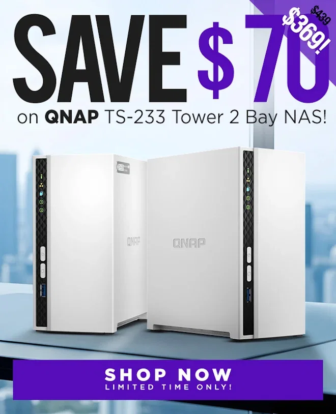 SAVE QNAP TS-233 Tower 2 Bay NAS