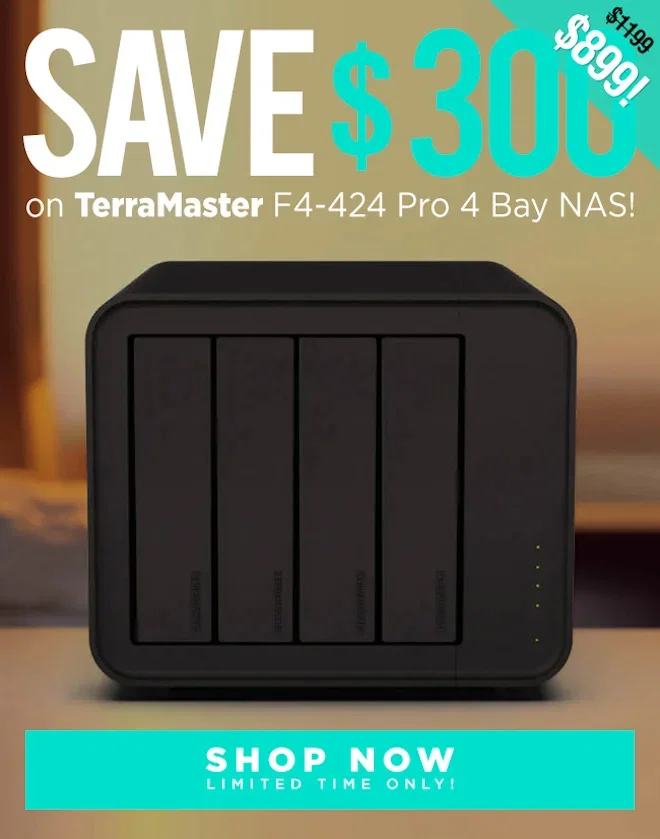 SAVE TerraMaster F4-424 Pro 4 Bay NAS for SMB