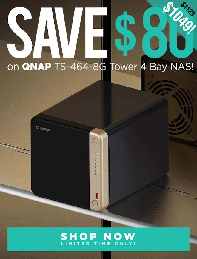 SAVE QNAP TS-464-8G Tower 4 Bay NAS