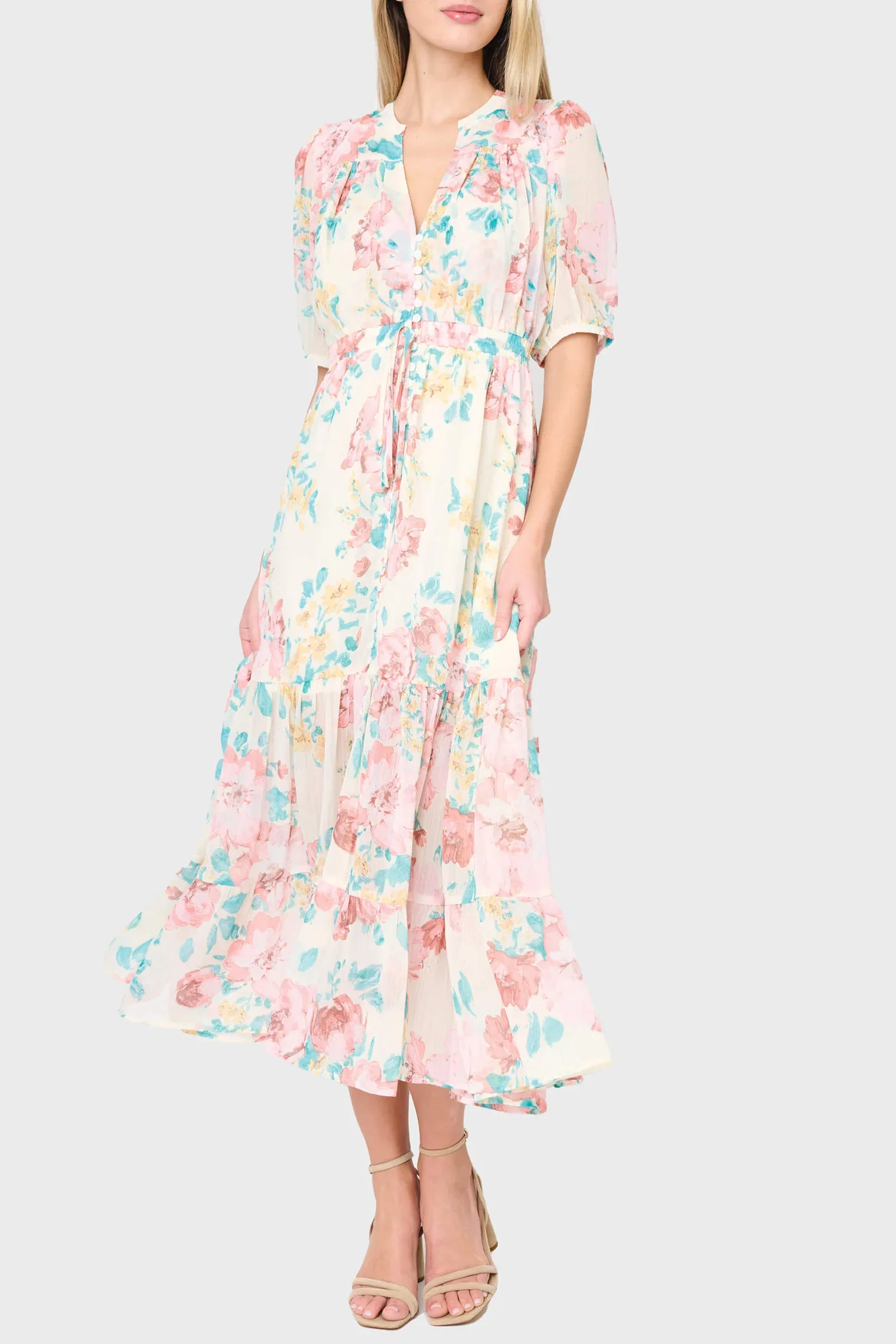 Image of Kira Drawstring Midi Dress