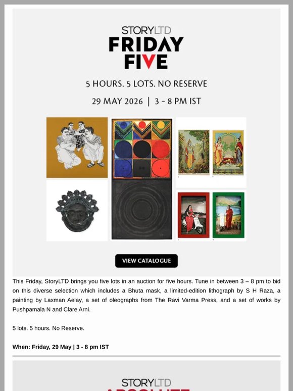 Catalogues LIVE: Friday Five Auction | Absolute Tuesdays Auction