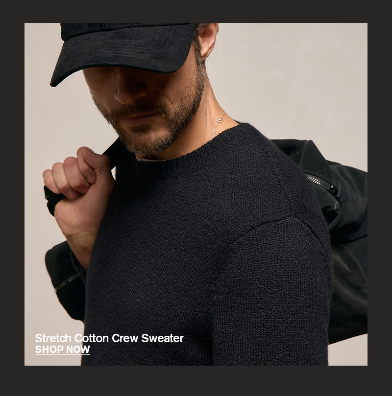MEN'S STRETCH COTTON CREW SWEATER