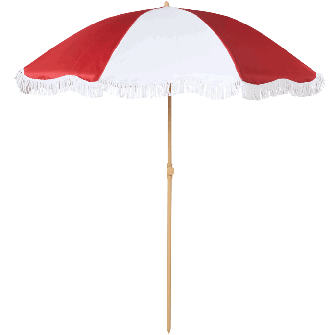 Retro strandparasol met franjes