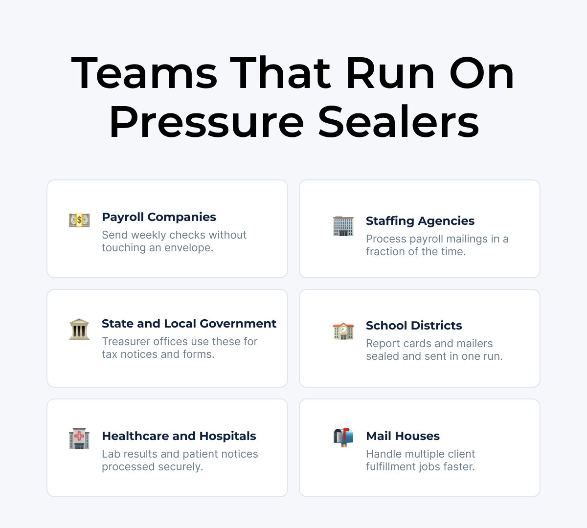 Teams that run on pressure sealers