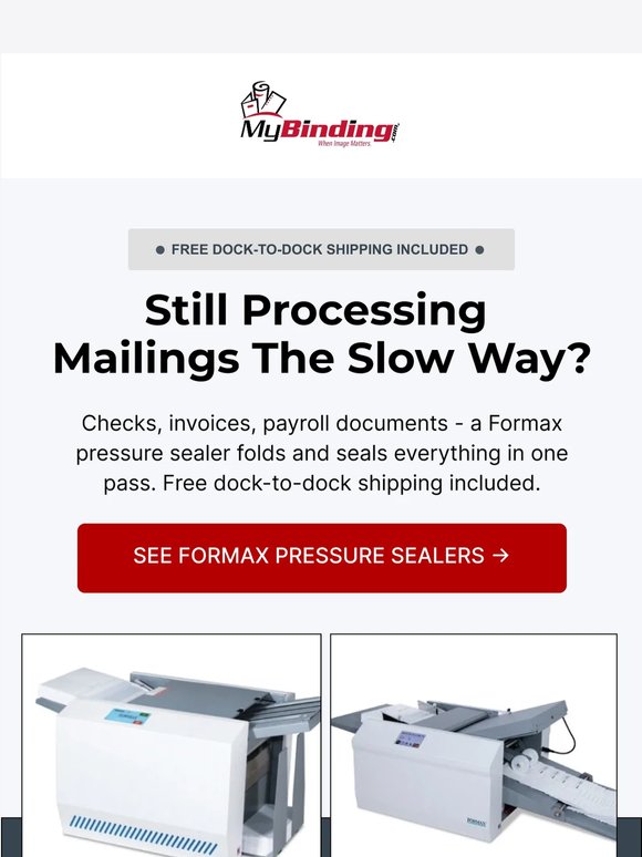 🚚 Claim free dock-to-dock shipping on Formax