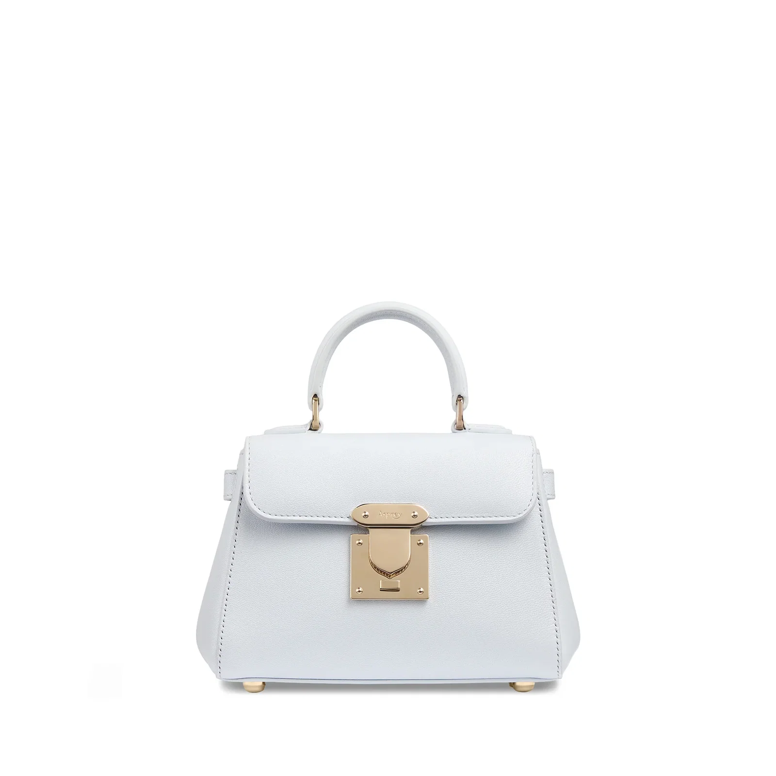 Image of 167 MICRO MINI HANDBAG IN PEBBLE GRAIN LEATHER  - ICING BLUE 