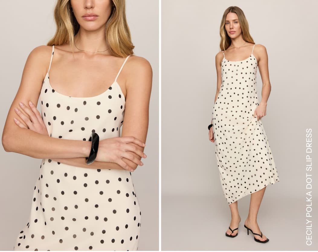 Shop Cecily Polka Dot Slip Dress