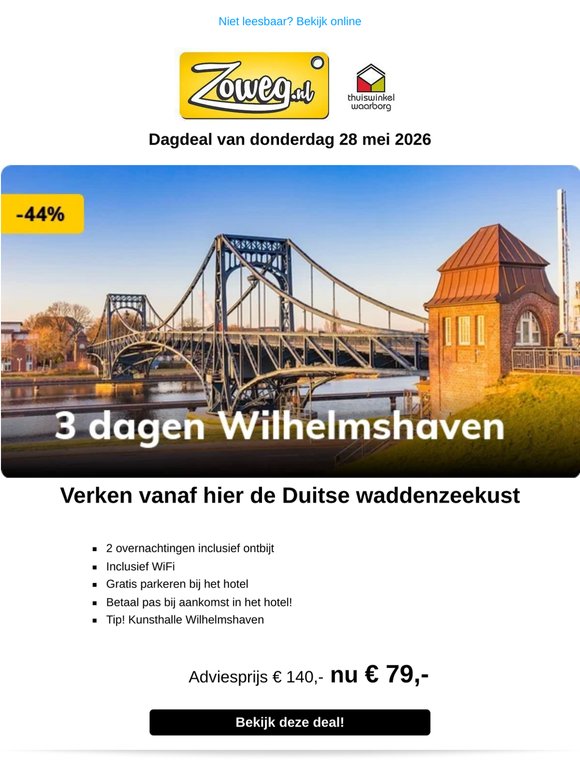 3 dagen Wilhelmshaven nu 79,-