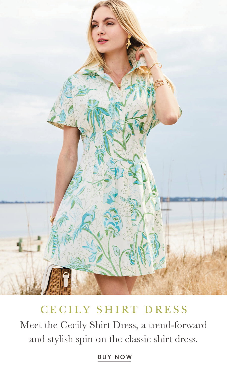 Cecily Shirt Dress Seawall Branches