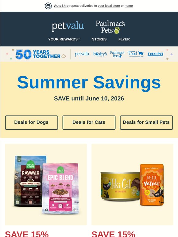 🌞 Big Summer Savings for Your Furry Family