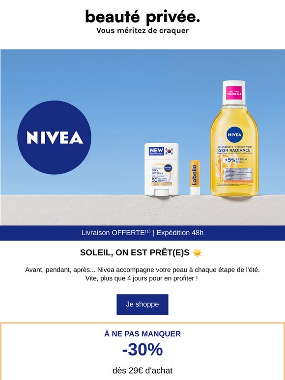 Nivea ☀️ votre routine solaire jusqu'à -50% !