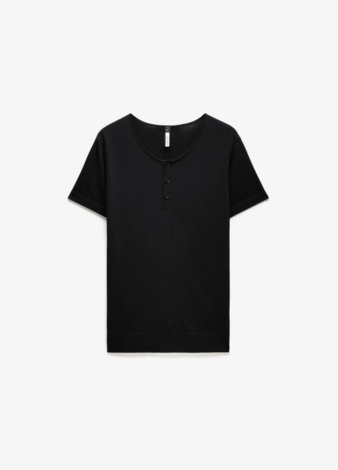 Image of Short Sleeve Tech Henley Black