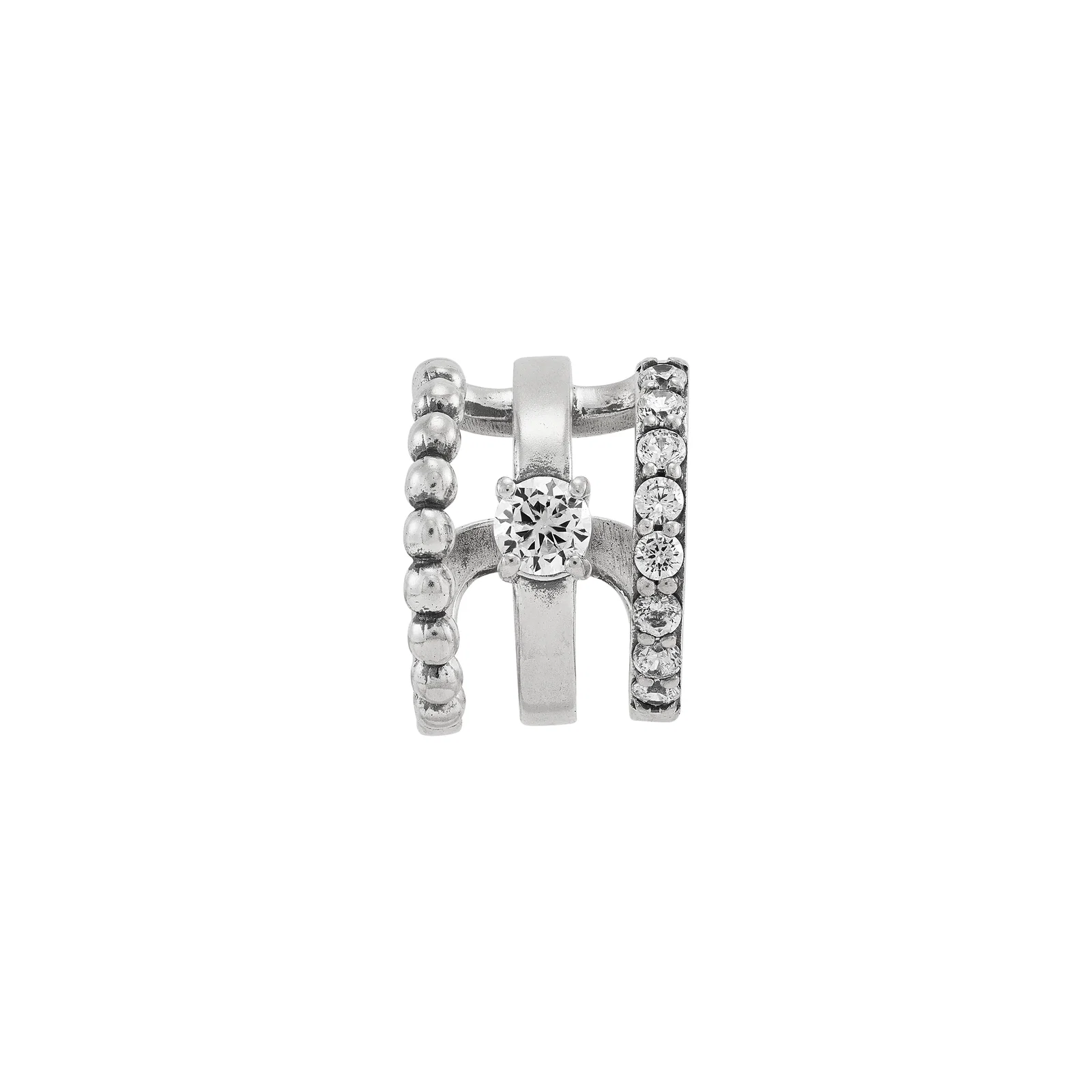 Triplet Ear Cuff, White Cubic Zirconia