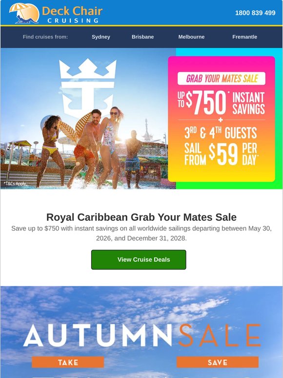 Grab Your Mates Cruise Sale from Royal Caribbean