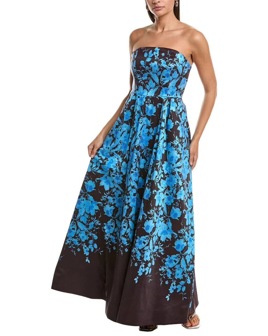 Image of Milly Winona Flower Strapless Maxi Dress
