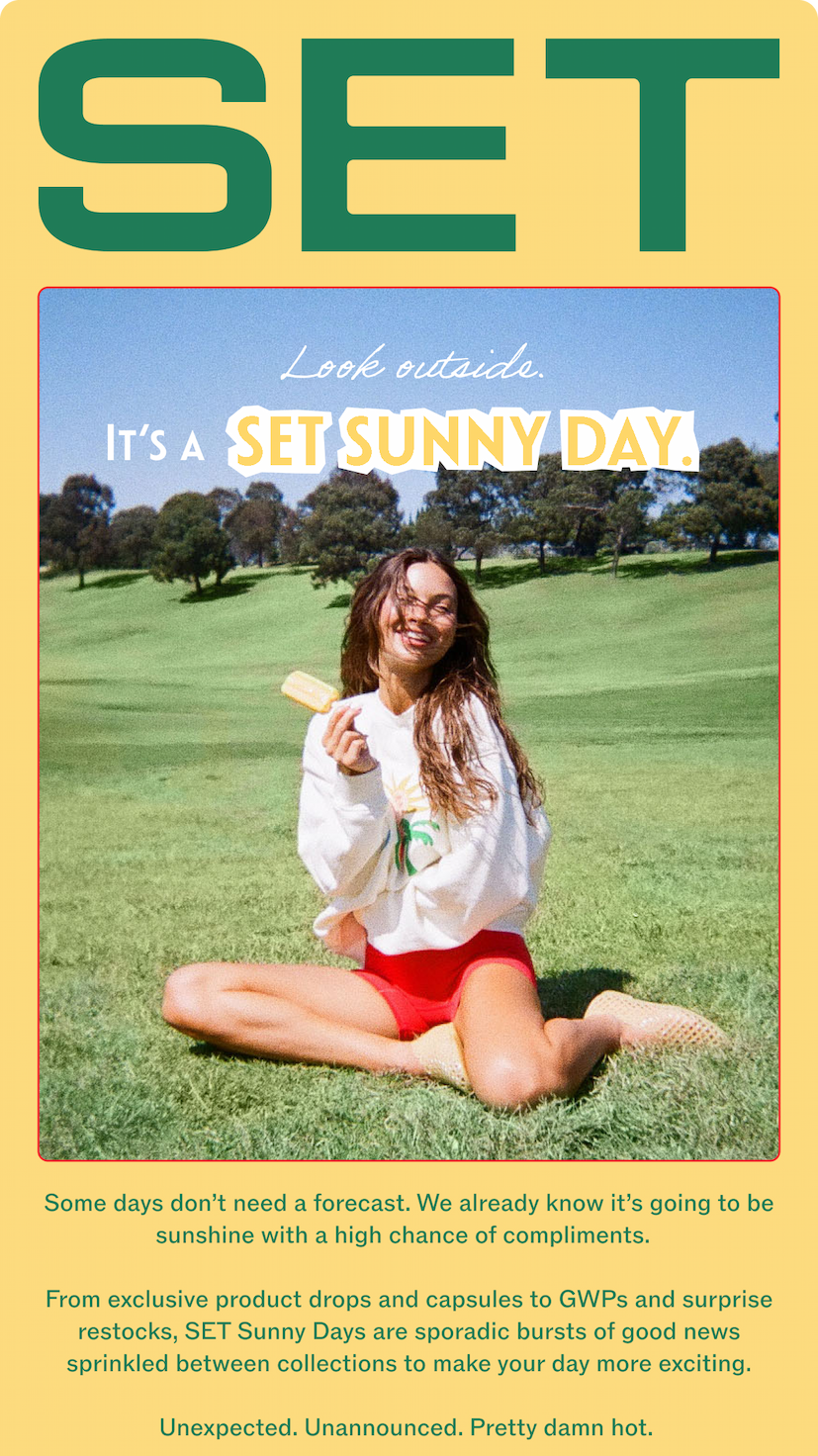 IT'S A SET SUNNY DAY