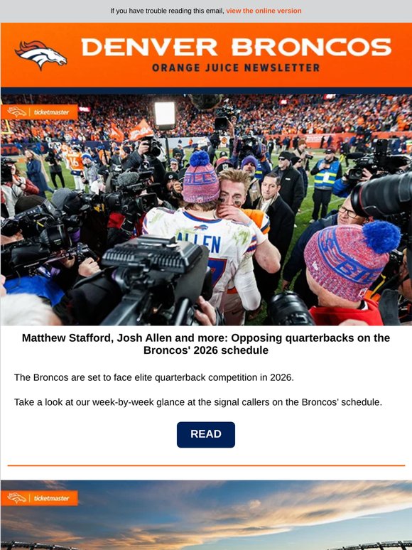 Newsletter: Diving deeper into the Broncos’ 2026 schedule