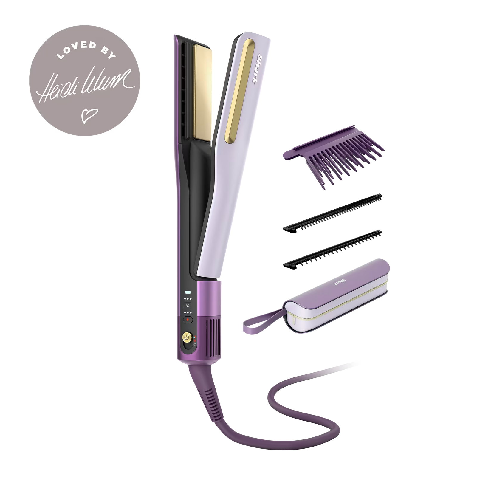 Shark SilkiPro Hair Straightener & Dryer-Plum Satin HT401UKPU